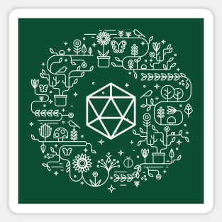 Minimalist Polyhedral D20 Dice of the Druid Tabletop Roleplaying RPG Gaming Addict Sticker